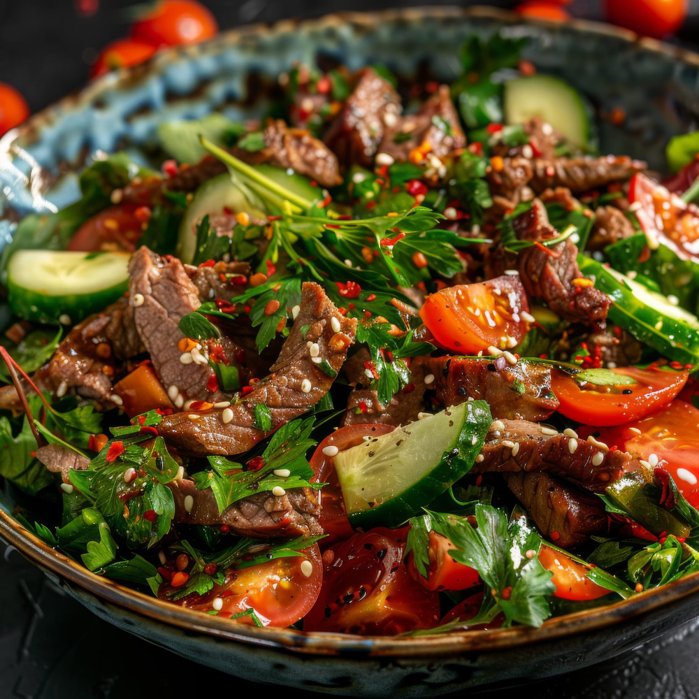 Spicy beef salad